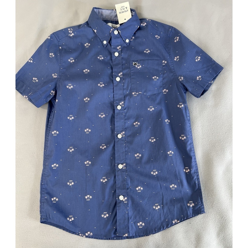 Crown & Ivy Kids Boys‎ Shirt Short Sleeve Sz Medium New